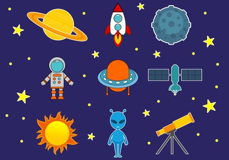 Set icon on space logo illustrationのイラスト素材