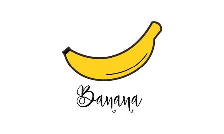 Banana fruit, healthy food logoのイラスト素材