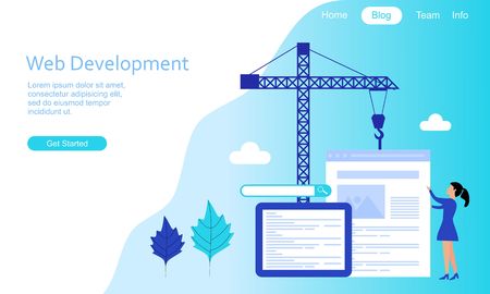 Flat design web development illustrationのイラスト素材