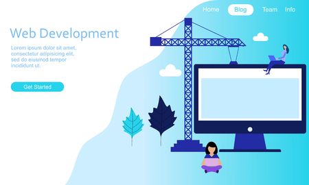 Flat design web development illustrationのイラスト素材