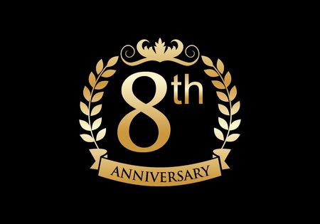 8th, anniversary celebration luxuryのイラスト素材