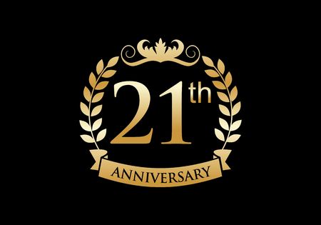 21th, anniversary celebration luxuryのイラスト素材