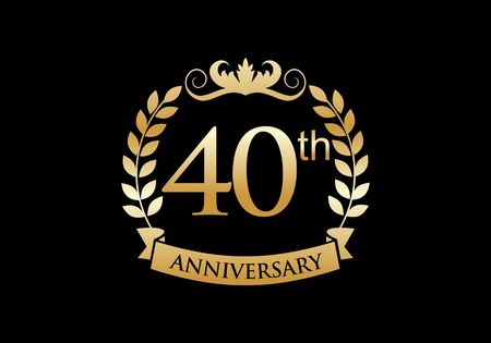 40th, anniversary celebration luxuryのイラスト素材