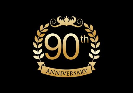 90th, anniversary celebration luxuryのイラスト素材
