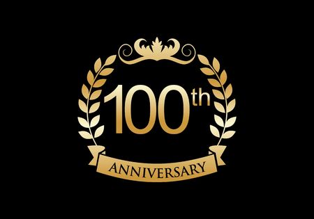 100th, 100 year anniversary celebration luxuryのイラスト素材