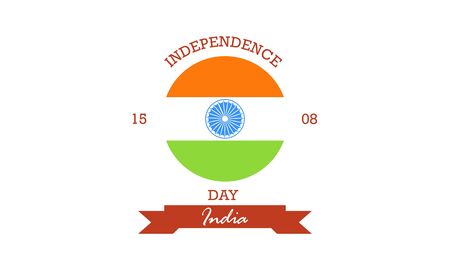 Happy Independence day India Logo design for 15th August. Vector illustration.のイラスト素材