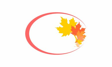 Hello autumn, leaf maple logoのイラスト素材
