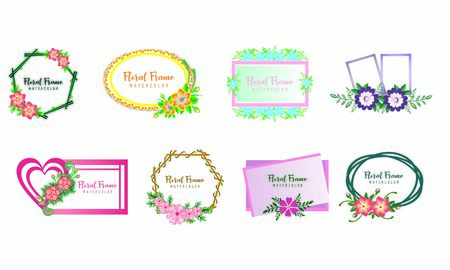 Set of flower ornament dividers. Hand drawn vines decoration, floral ornamental divider and sketch leaves ornaments logoのイラスト素材