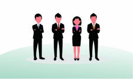 Business partnership relation concept idea with tiny people character. team working partner together template for web landing page, banner, presentation, mockup, social media. Vector illustrationのイラスト素材