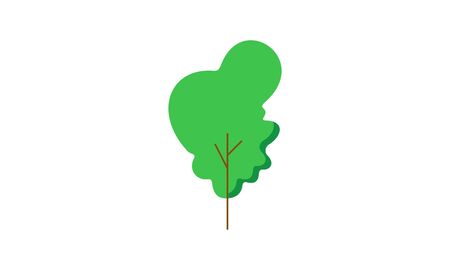 Tree cartoon park forest logo vector illustrationのイラスト素材