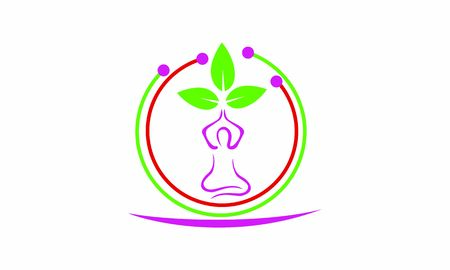 Yoga design stock. human meditation in lotus flower vector illustrationのイラスト素材