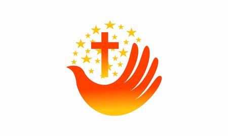 Praying hand holding cross. Religion, Church vectorのイラスト素材