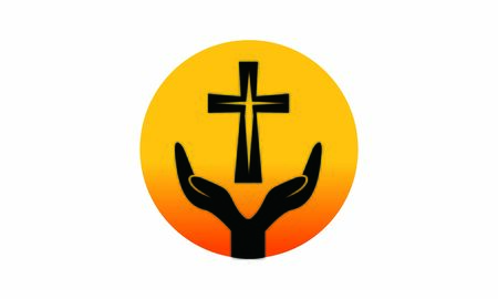 Praying hand holding cross. Religion, Church vectorのイラスト素材