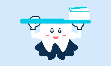 Dental mascot, tooth mascot dental logo design vector