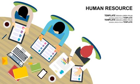 Flat design for business teamwork, analysis, consulting, project management, financial report and strategy . Illustration oncepts web banner and printed materials.のイラスト素材