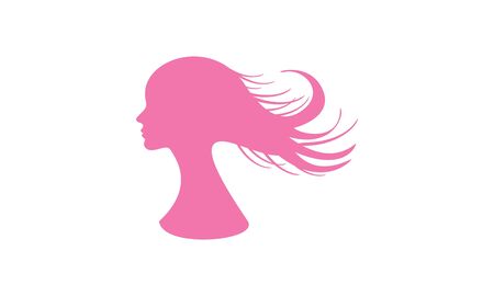 Beautiful women face, hair salon logo vectorのイラスト素材