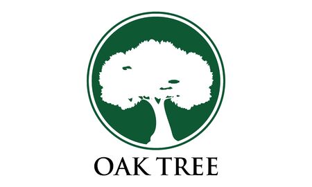 Green Creative Oak Tree Logo Design Symbol Illustrationのイラスト素材