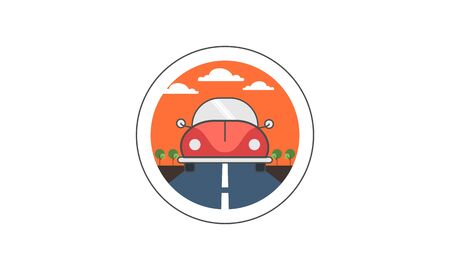 car travel and public transportation icon vectorのイラスト素材