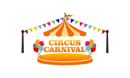 Carnival circus sign fun amusement performance logo vectorのイラスト素材
