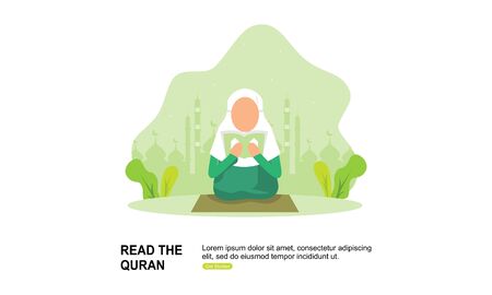 Muslim praying to Allah and islamic ramadan kareem Illustration logoのイラスト素材