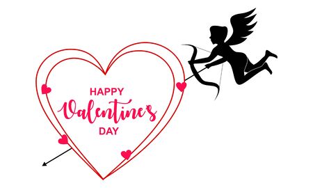 Happy valentines day cupid or angel illustration