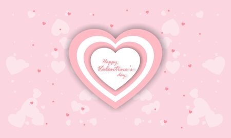 Happy valentine's day background template with heart shaped illustrationのイラスト素材