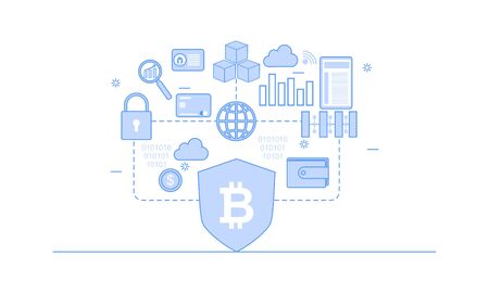 Blockchain infographic concept, business technology illustration vectorのイラスト素材