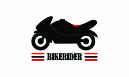 Bike motorcycle rider logo design. Motorcycle logo vectorのイラスト素材