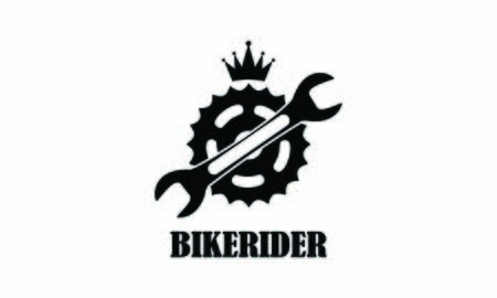 Bike motorcycle rider logo design. Motorcycle logo vectorのイラスト素材