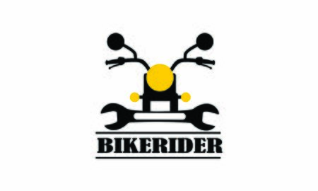 Bike motorcycle rider logo design. Motorcycle logo vectorのイラスト素材