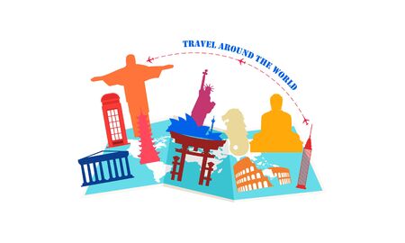 Travel agency creative symbol concept vector image illustrationのイラスト素材
