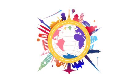 Travel agency creative symbol concept vector image illustrationのイラスト素材