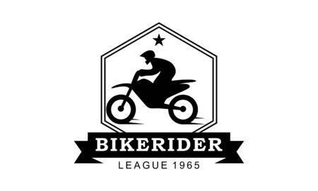 Bike motorcycle rider logo design. Motorcycle logo vectorのイラスト素材
