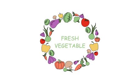 Fresh vegetables logo healthy food shop illustrationのイラスト素材