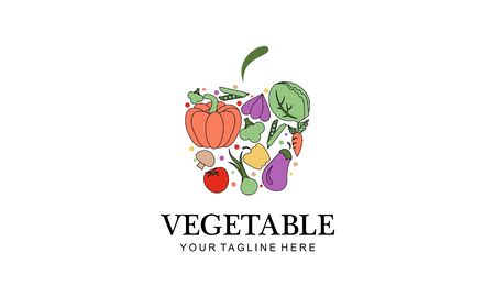 Fresh vegetables logo healthy food shop illustrationのイラスト素材