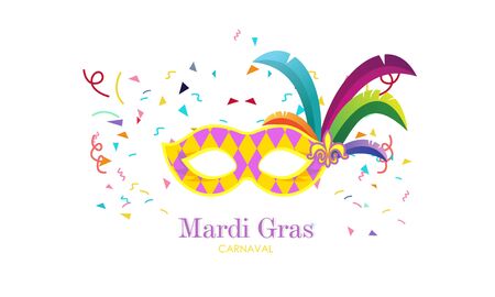 Mardi Gras carnival with traditional symbol of illustrationのイラスト素材