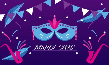 Mardi Gras carnival with traditional symbol of illustrationのイラスト素材