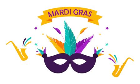 Mardi Gras carnival with traditional symbol of illustrationのイラスト素材