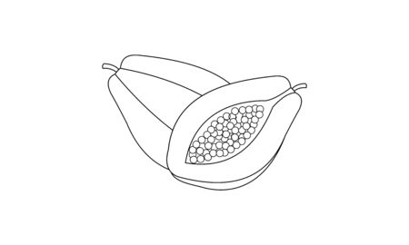 Coloring book fruit to educate kids. Learn colors pagesのイラスト素材