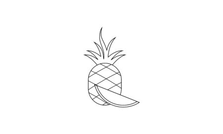 Coloring book fruit to educate kids. Learn colors pagesのイラスト素材