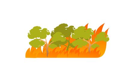 Forest fire natural disaster concept vector illustrationのイラスト素材