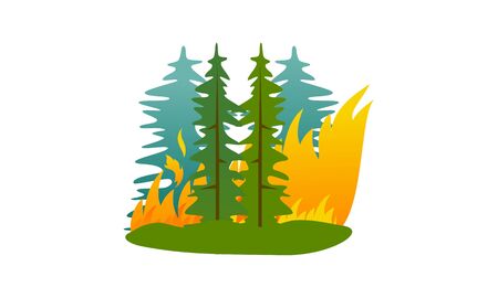 Forest fire natural disaster concept vector illustrationのイラスト素材
