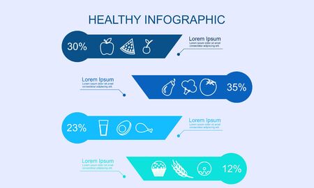 Infographic healthy food, sport and wellness template vector illustrationのイラスト素材