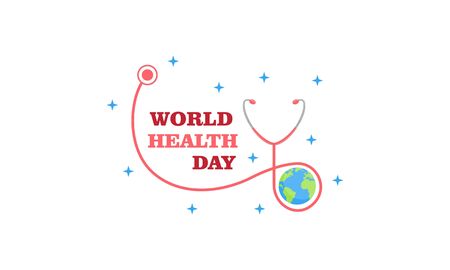 Happy world health day flat design illustrationのイラスト素材