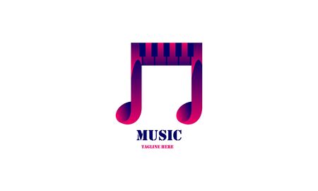 Music industry logo design vector illustrationのイラスト素材