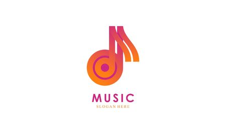 Music industry logo design vector illustrationのイラスト素材