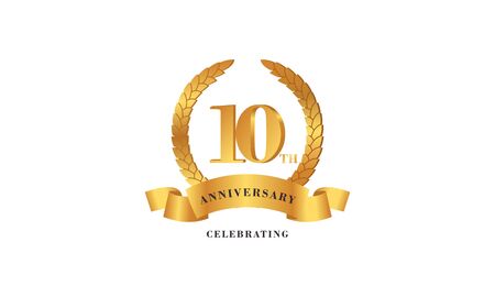 10th anniversary celebration logo design vector illustrationのイラスト素材