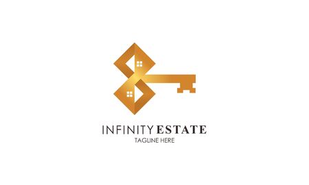 Infinity real estate logo vector design illustrationのイラスト素材