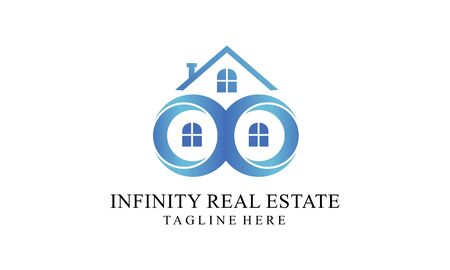 Infinity real estate logo vector design illustrationのイラスト素材