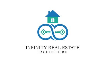 Infinity real estate logo vector design illustrationのイラスト素材